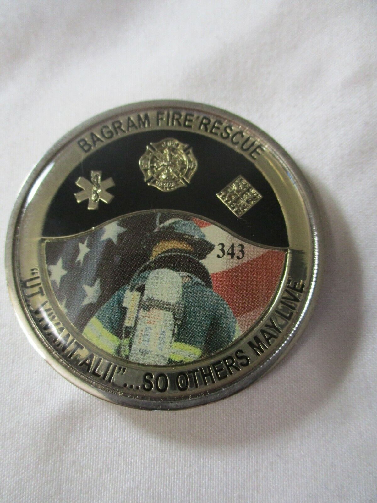 Bagram Fire Rescue 343 Afghanistan Operation Enduring Freedom OEF Challenge Coin