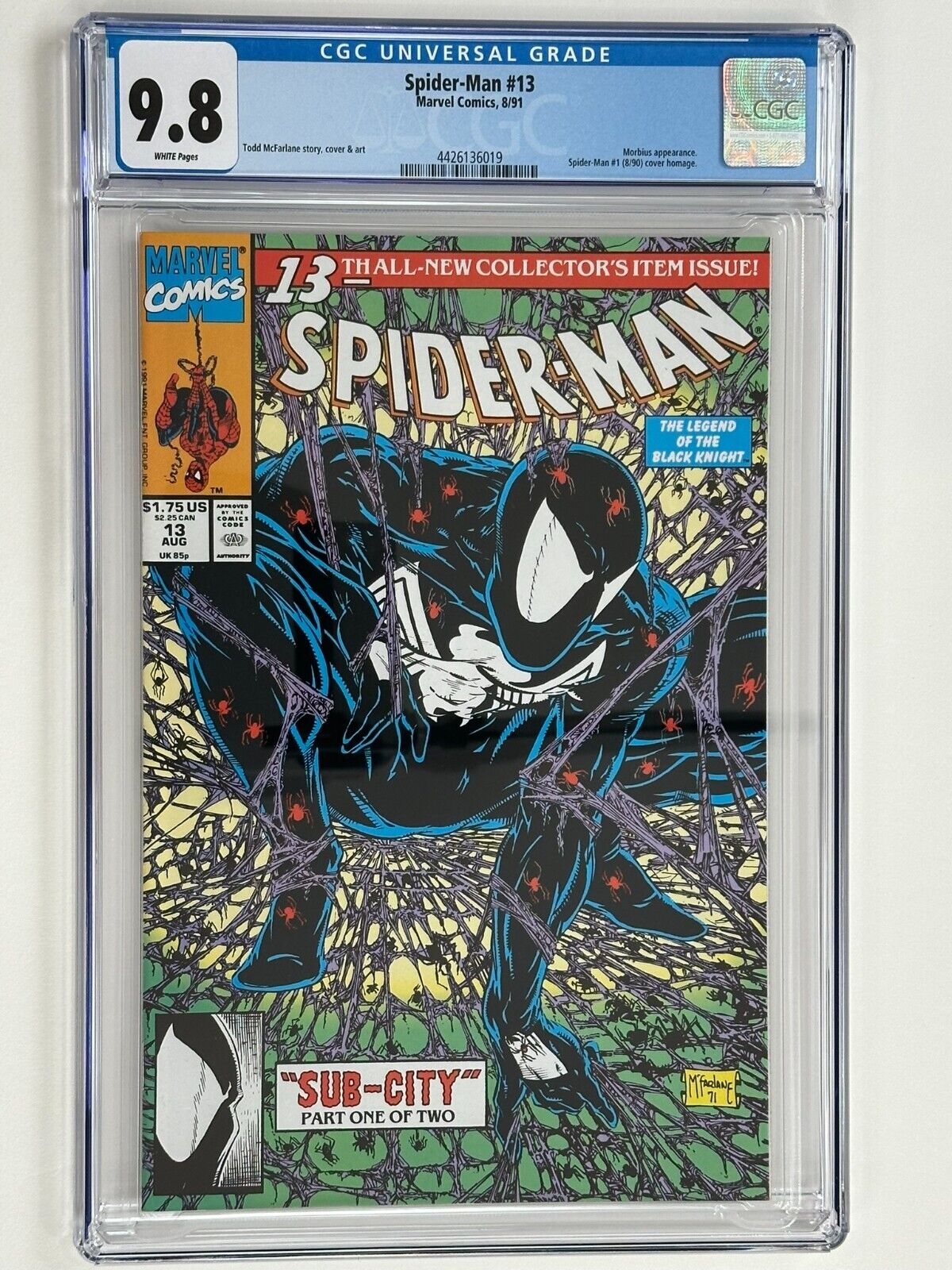 SPIDER-MAN #13 CGC 9.8 Todd McFarlane Marvel Comics 1991
