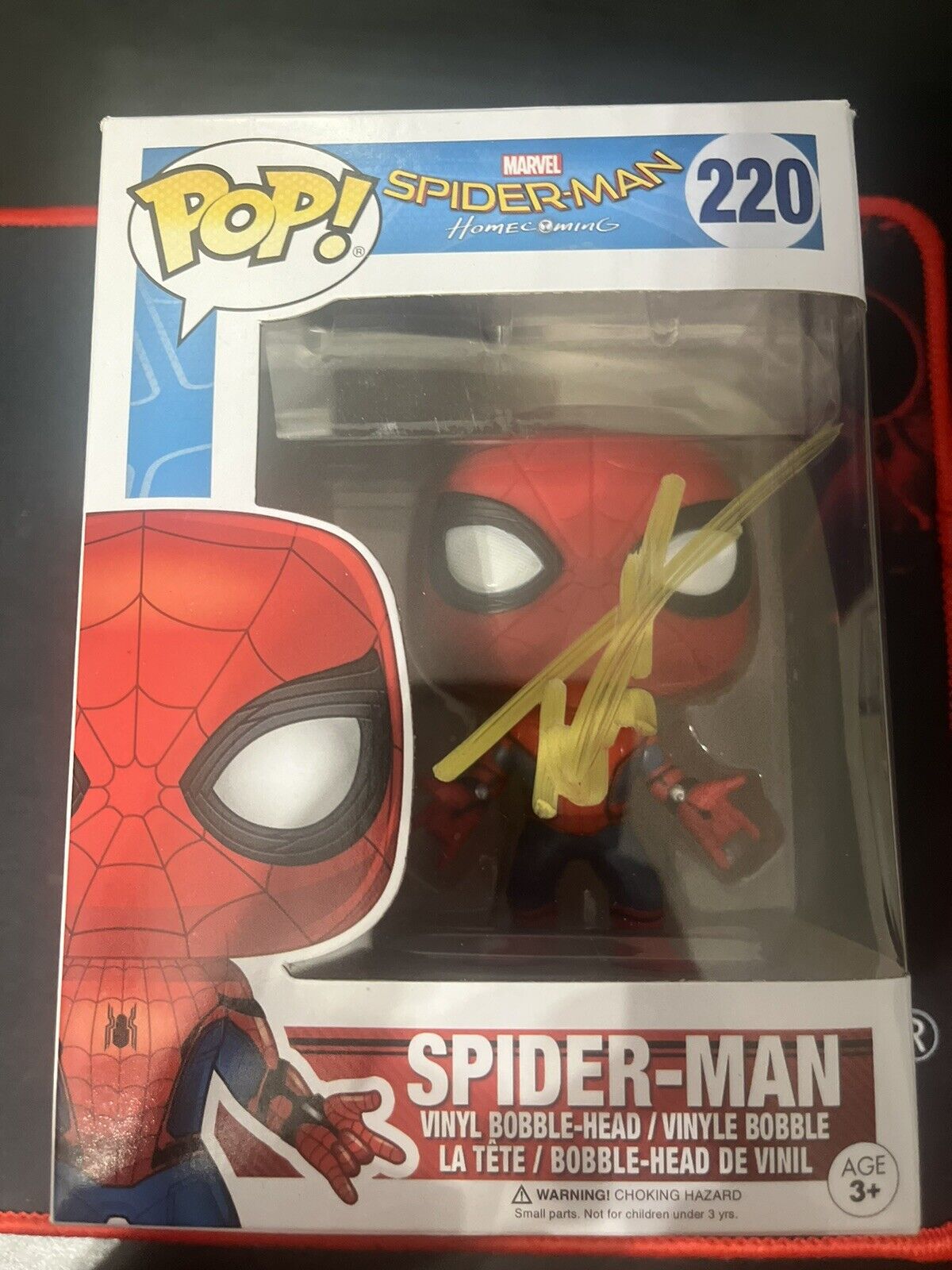 Spiderman 220 Funko Pop Signed By Tom holland