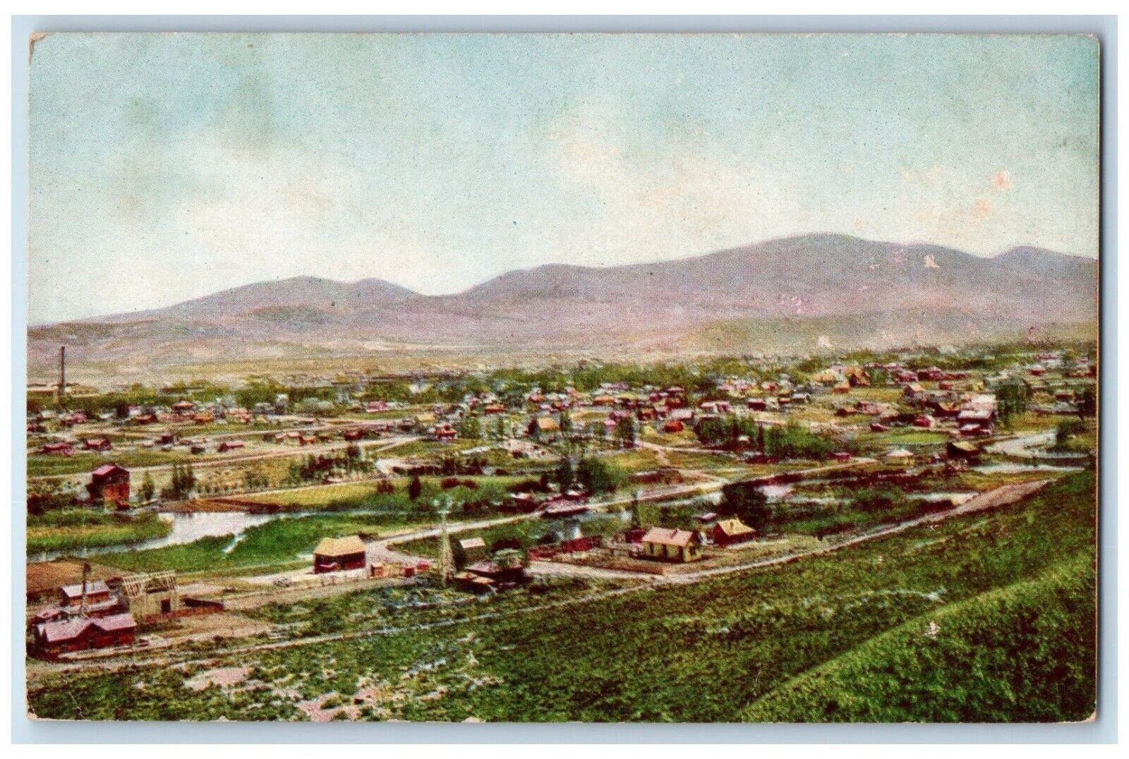 c1910 Aerial Birds Eye View Gray News Field Salt Lake City Utah Vintage Postcard