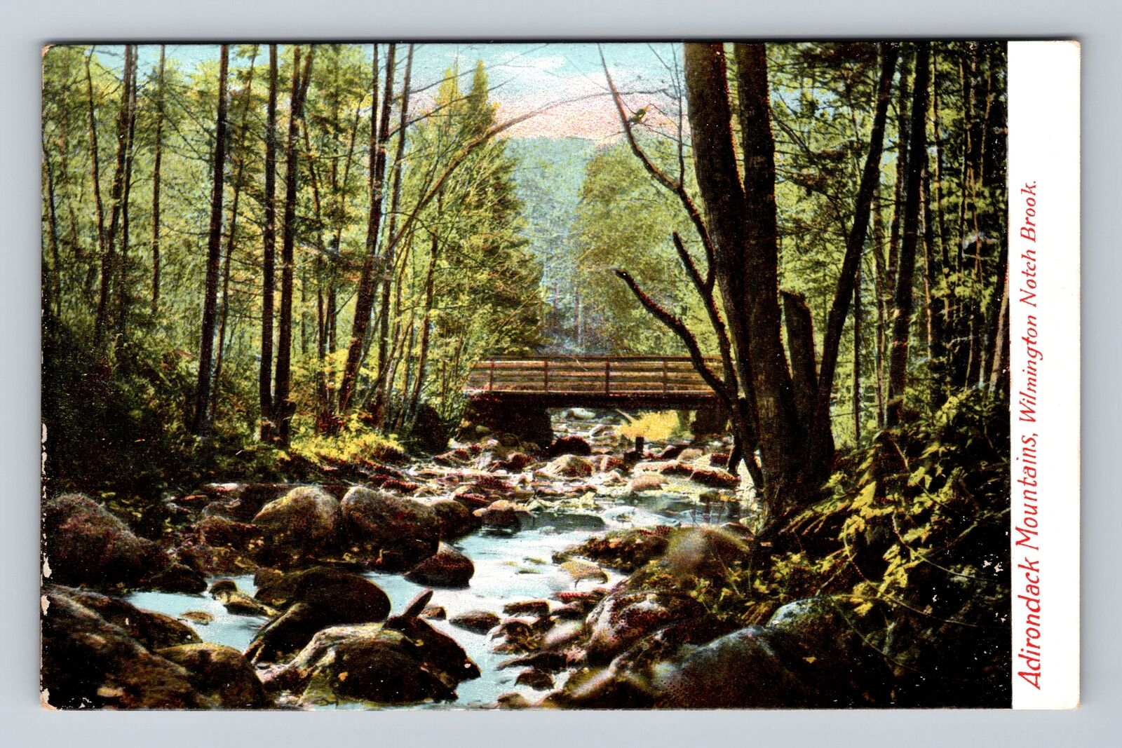 Adirondack Mountains NY-New York, Wilmington Notch Brook, Vintage Postcard