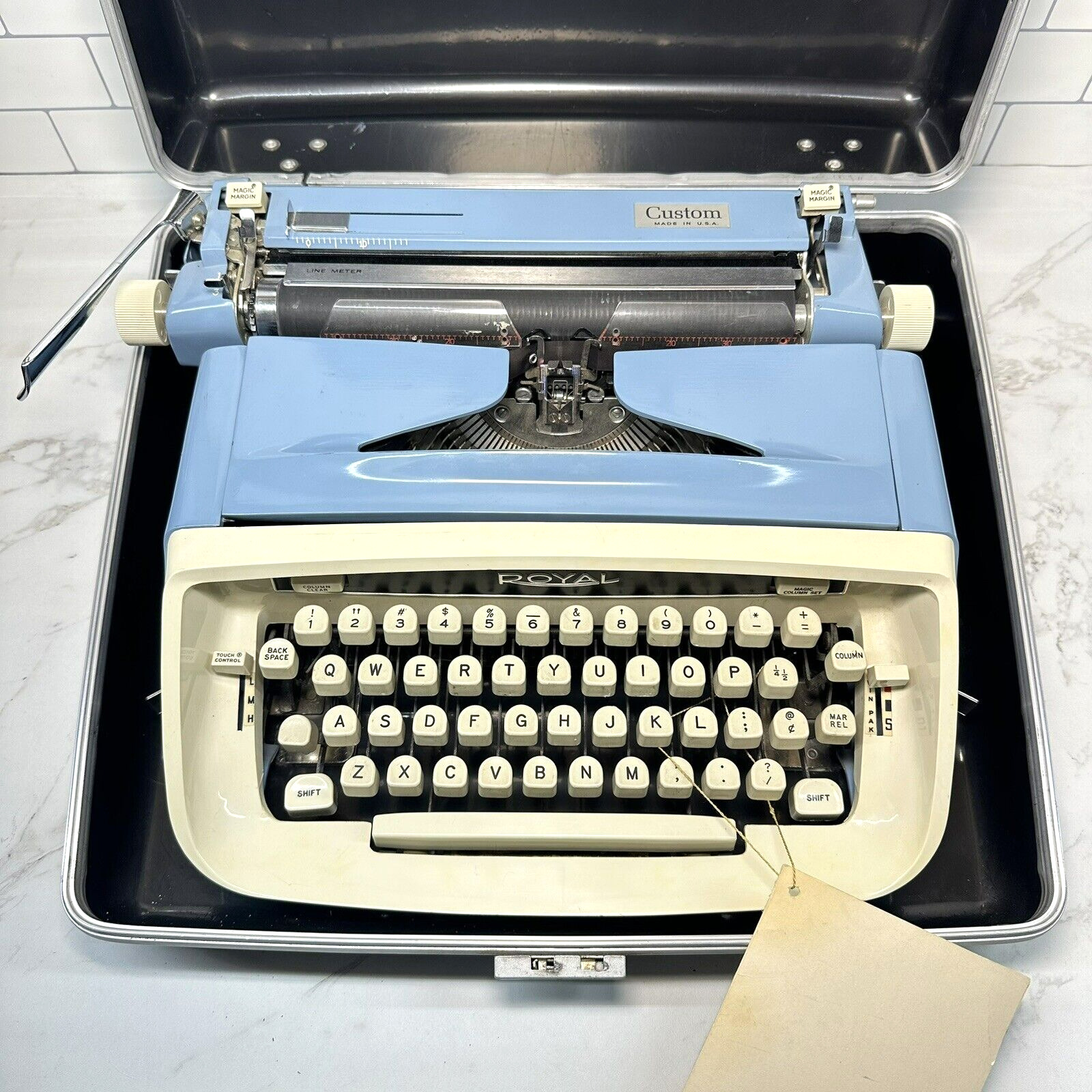 Vintage Custom Royal Safari Portable Typewriter & Case Working Magic Margin