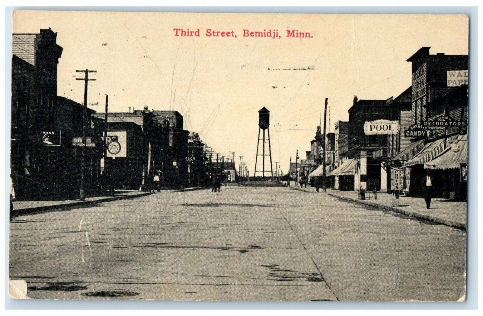 1916 Third Street Exterior Building Bemidji Minnesota Vintage Antique Postcard