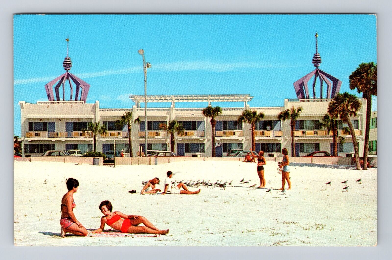 Clearwater Beach FL-Florida Beach Towers Apt Motel, Advertising Vintage Postcard
