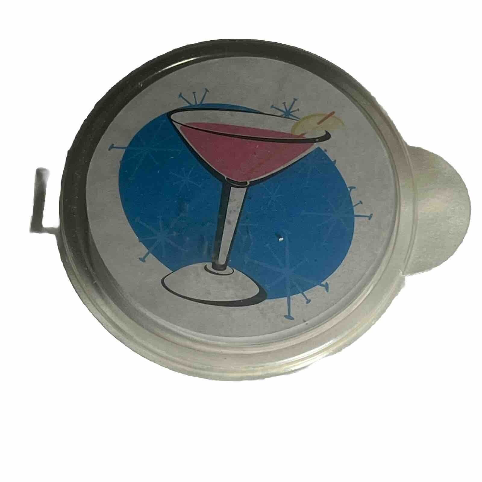 Vtg MCM Retro Playing Cards Unique Round Martini Glass Girls Night Out, Nvr Used