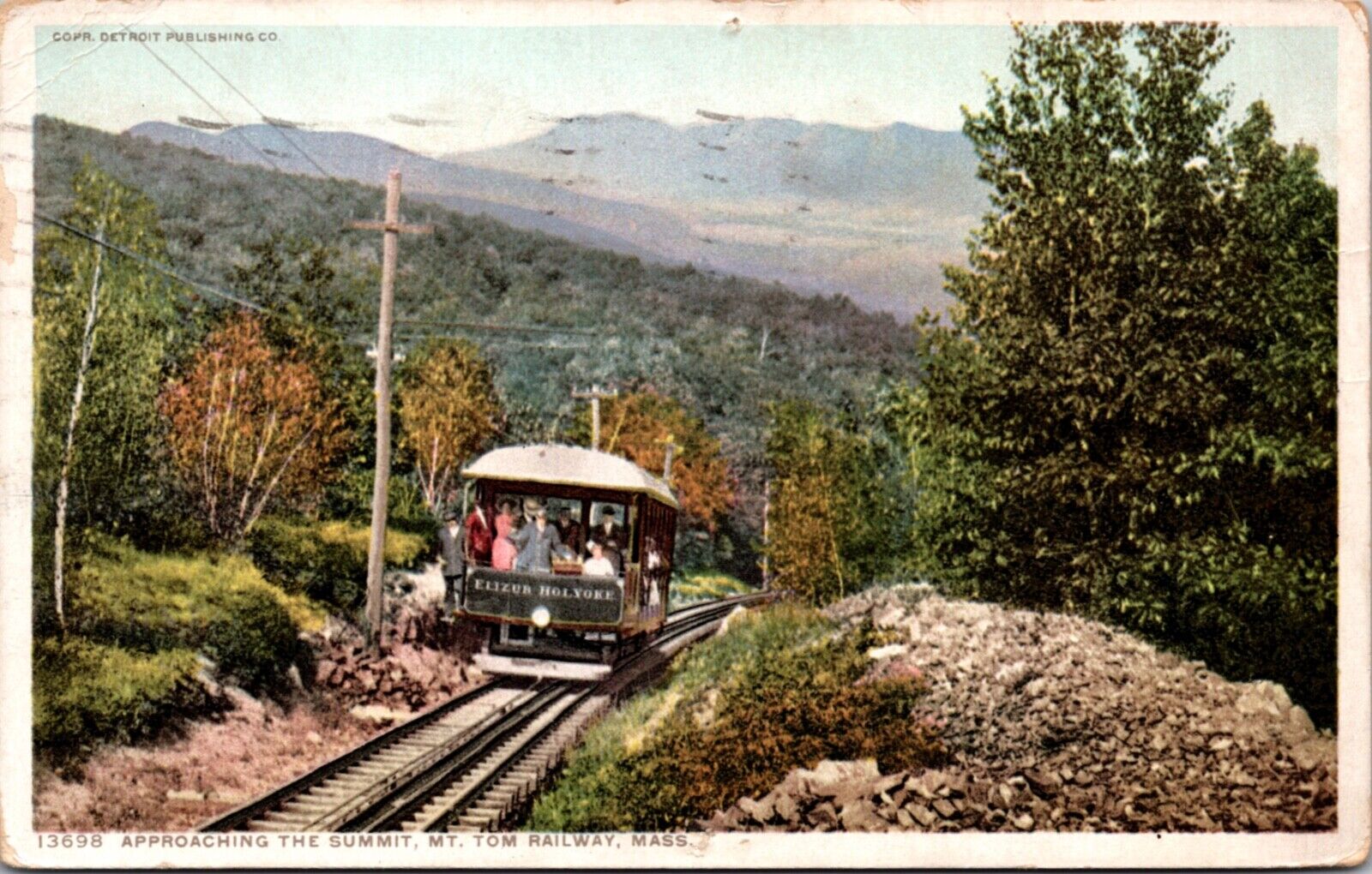 1923 Postcard Approaching The Summit, Mt. Tom Railway, Massachusetts