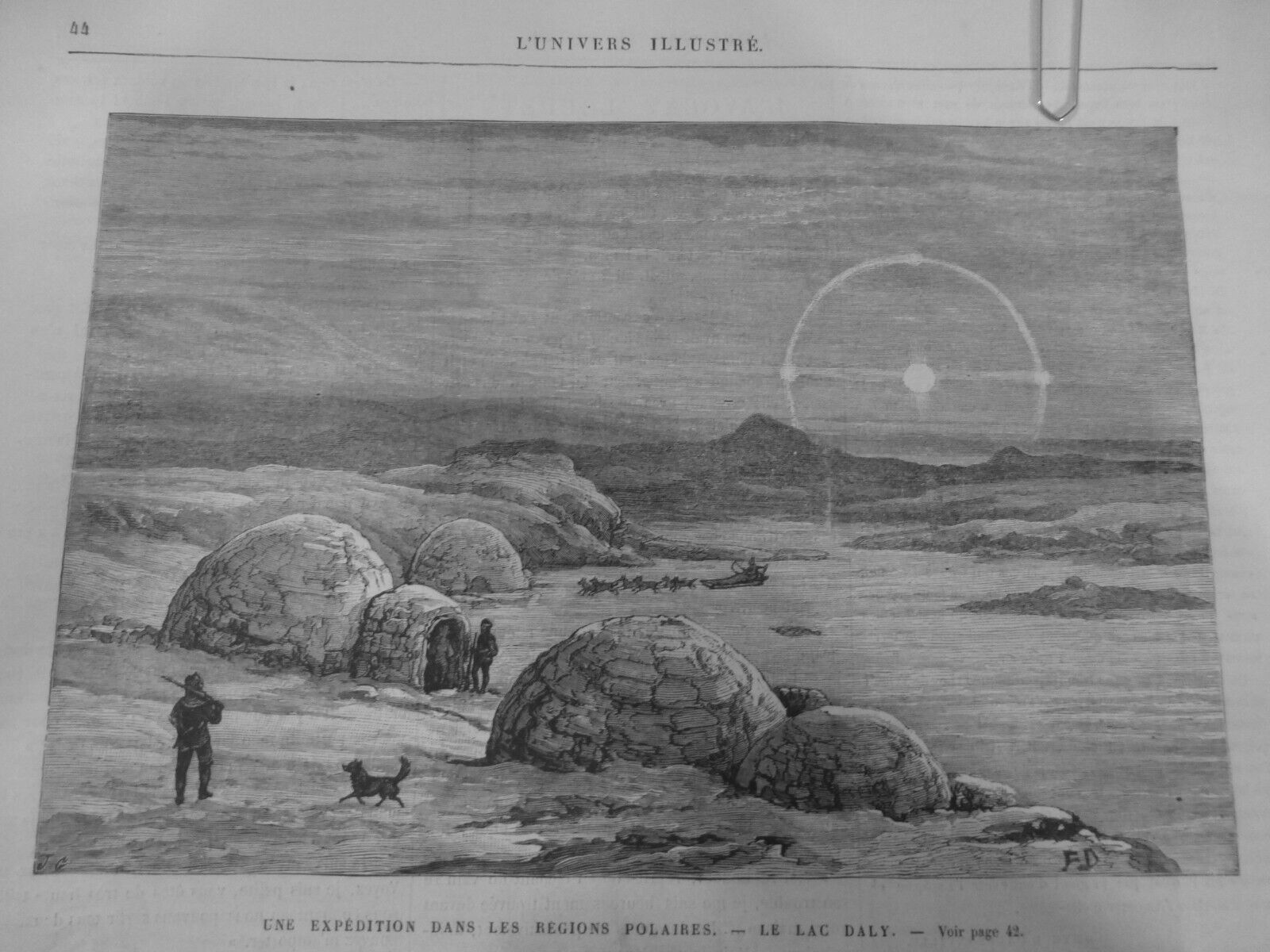 1882 EXPEDITION NORTH POLE ESKIMOS GREENLAND IGLOO 2 OLD NEWSPAPERS