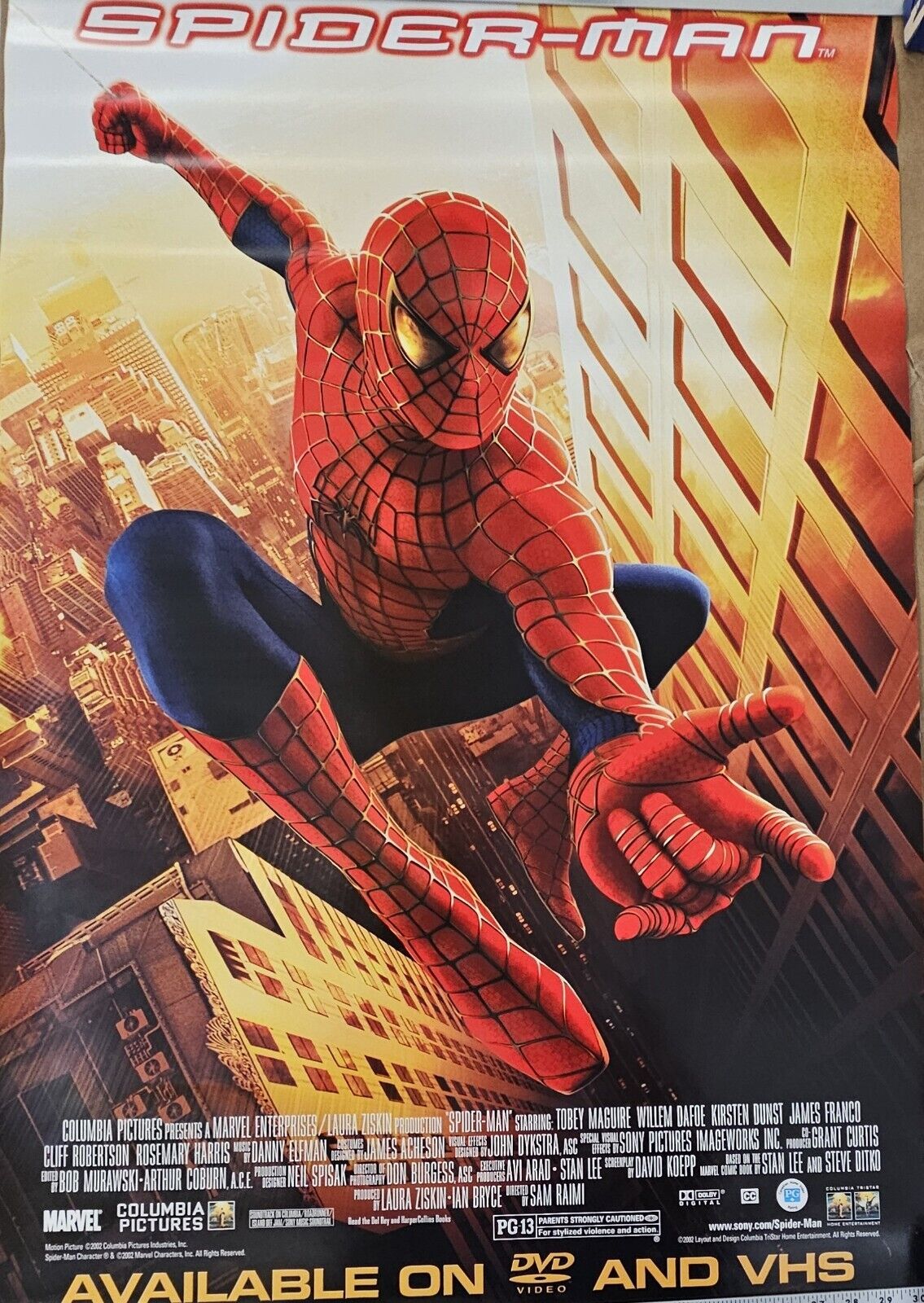 Tobey Magure  in The original  SPIDERMAN  27 X 40   DVD movie poster