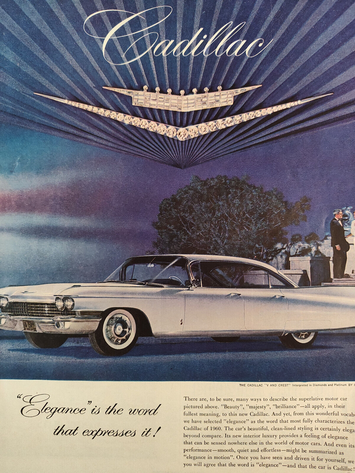 1959 Holiday Original Ad CADILLAC Elegance Is a Word That Expresses It