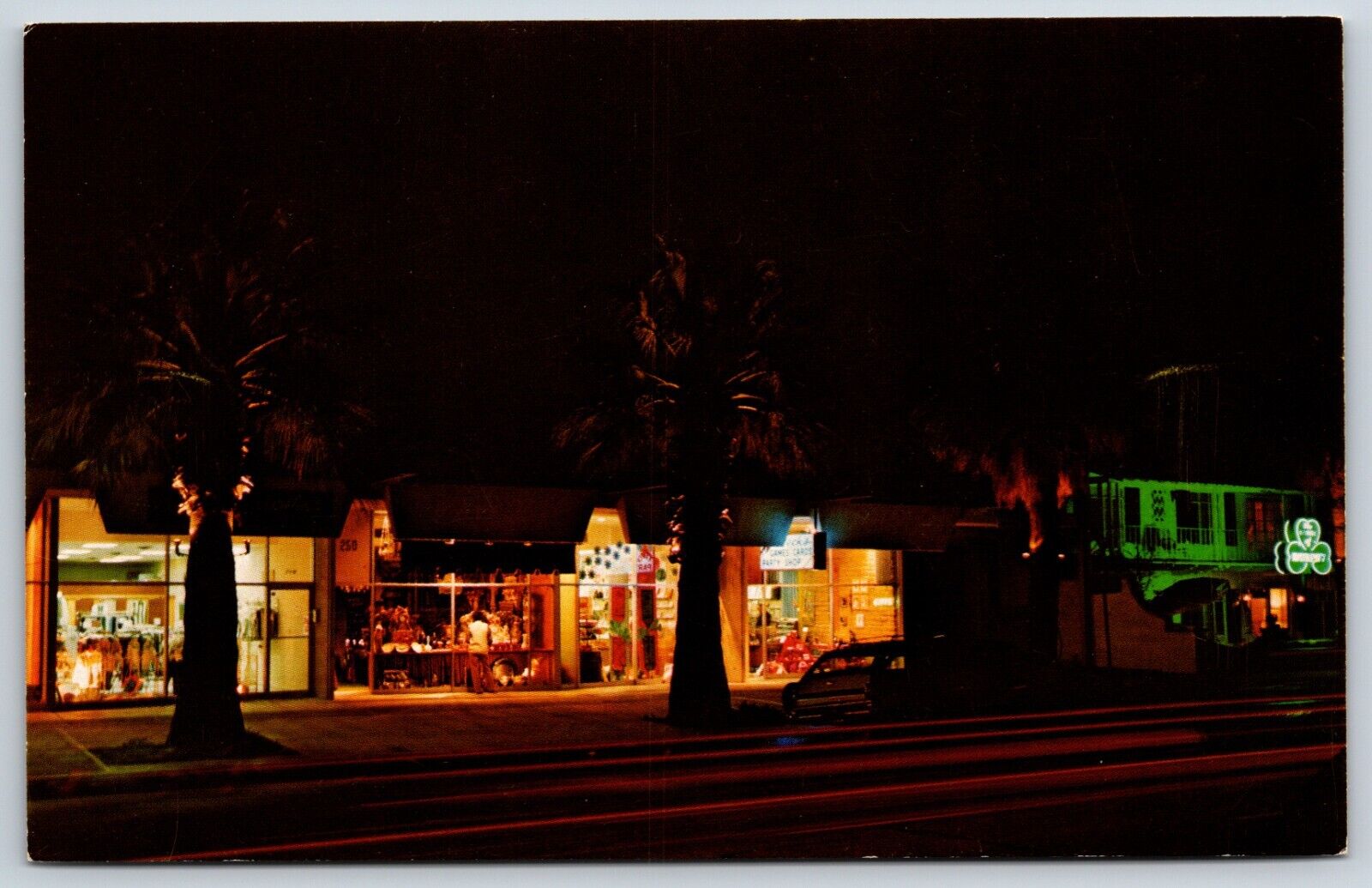 Postcard Night Lights Along Palm Canyon Drive, Palm Springs California Unposted
