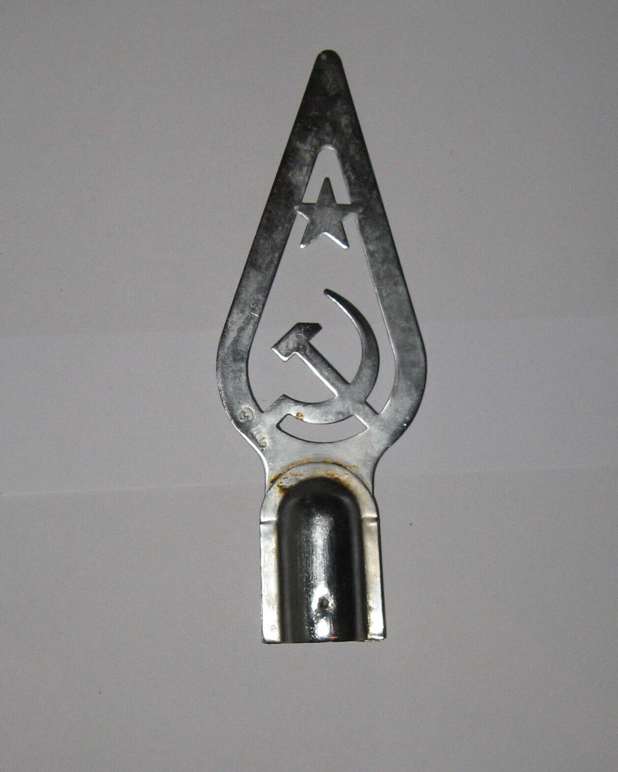 Top of the flag Soviet Vintage Height 25 cm.Stainless steel USSR 1980
