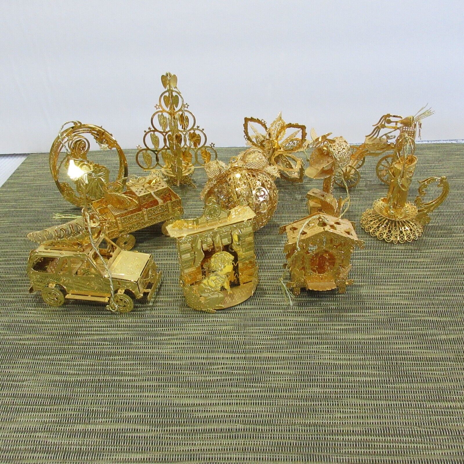 Danbury Mint Gold Ornament Collection (11) No Box