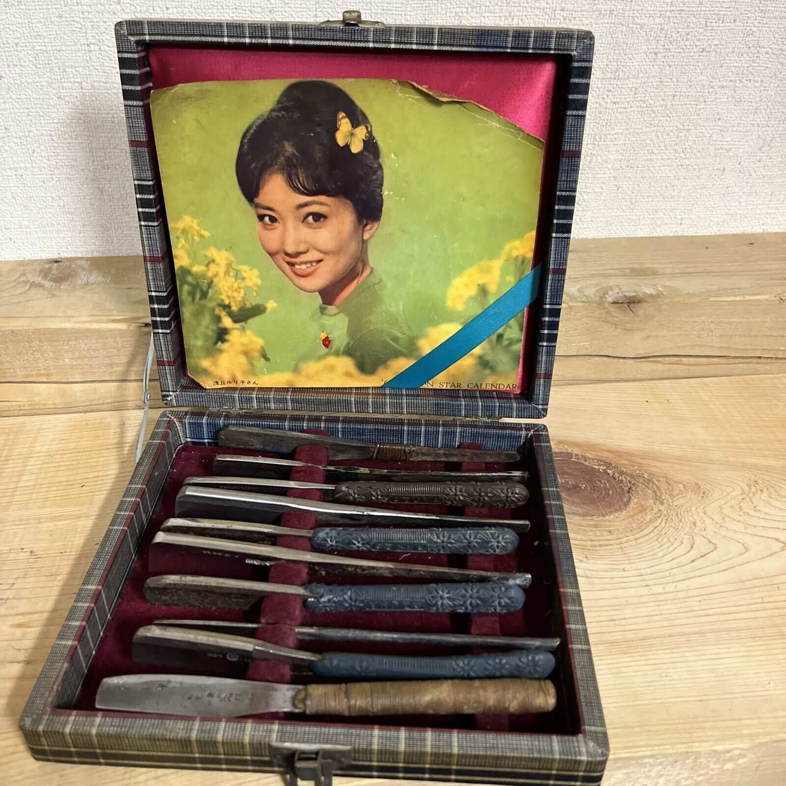 Kamisori Japanese Straight Razor 10 Razors Used Vintage With Old Case
