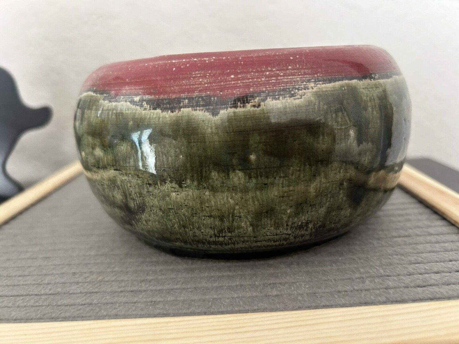 Vtg Mid Century Drip Graze Ceramic Planter / bowl