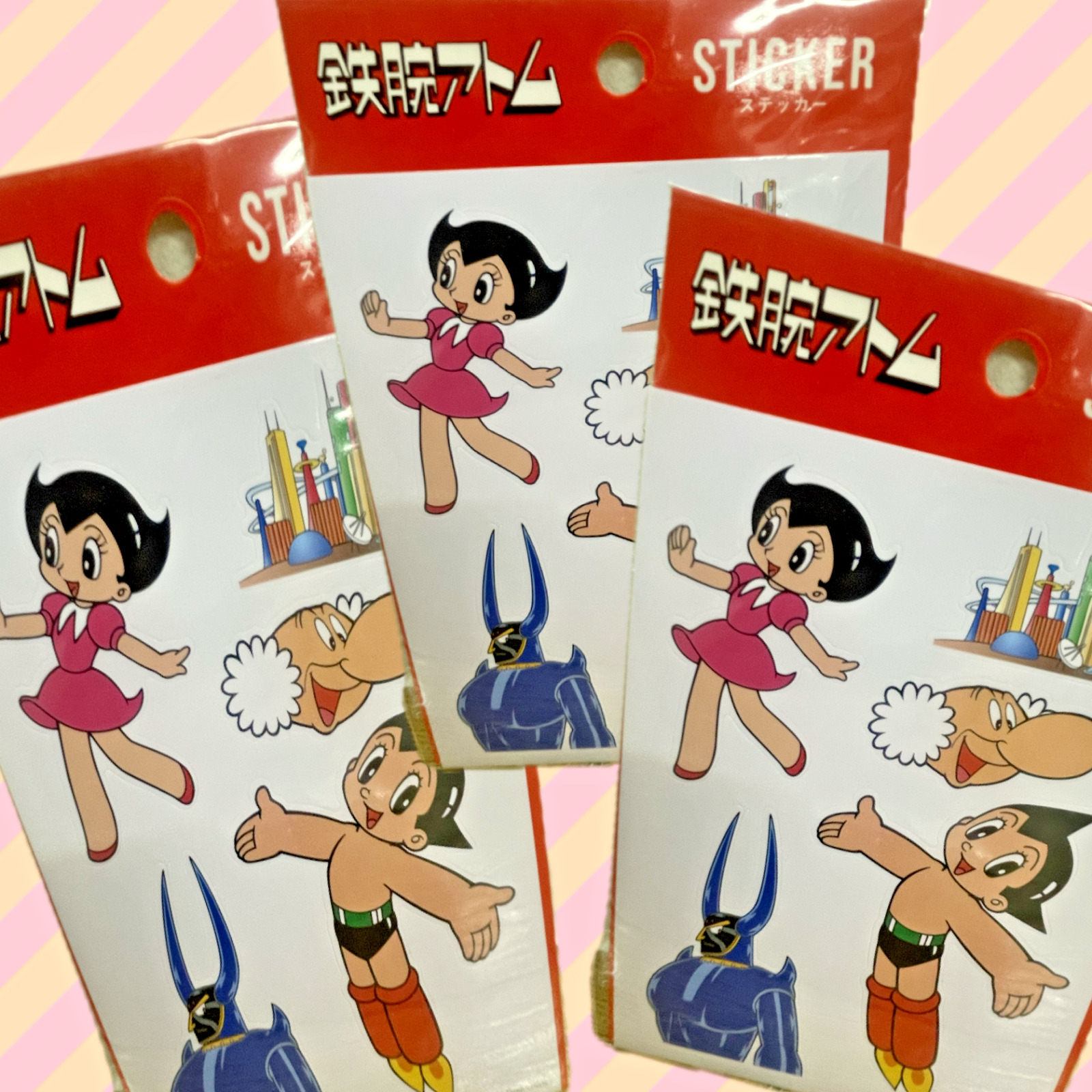Astro Boy Sticker 3 set Shin & Co. Japan Osamu Tezuka Tetsuwan Atom Astroboy