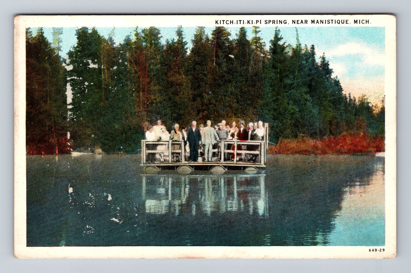 Manistique MI-Michigan, Kitch-Iti-Ki-Pi Spring, Antique, Vintage Postcard