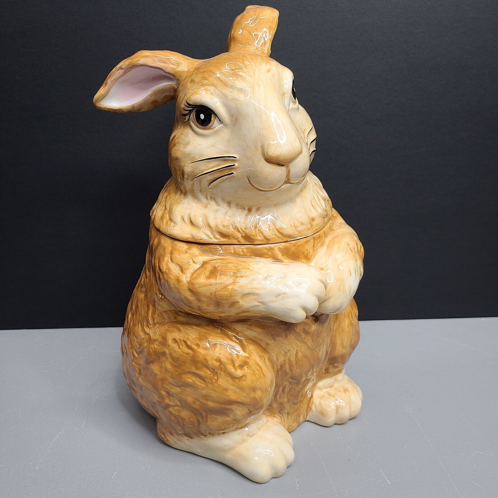 Pier 1 Henry Bunny Cookie Jar Rabbit Easter Spring Hare Statue 1716/3592