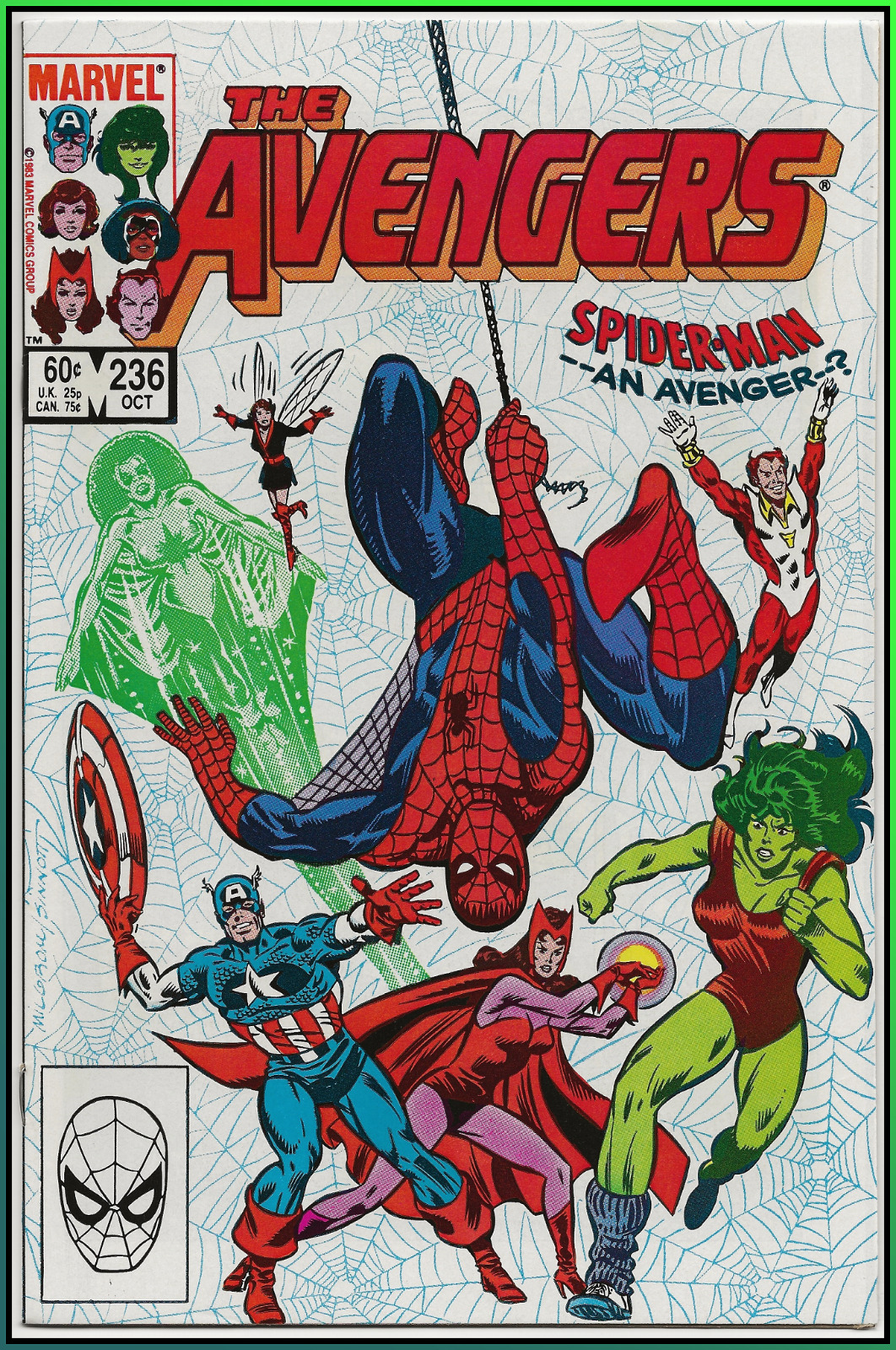 AVENGERS #236 (1983) 1ST SPIDER-MAN INTEREST TO JOIN TEAM MCU MARVEL 9.2 NM-