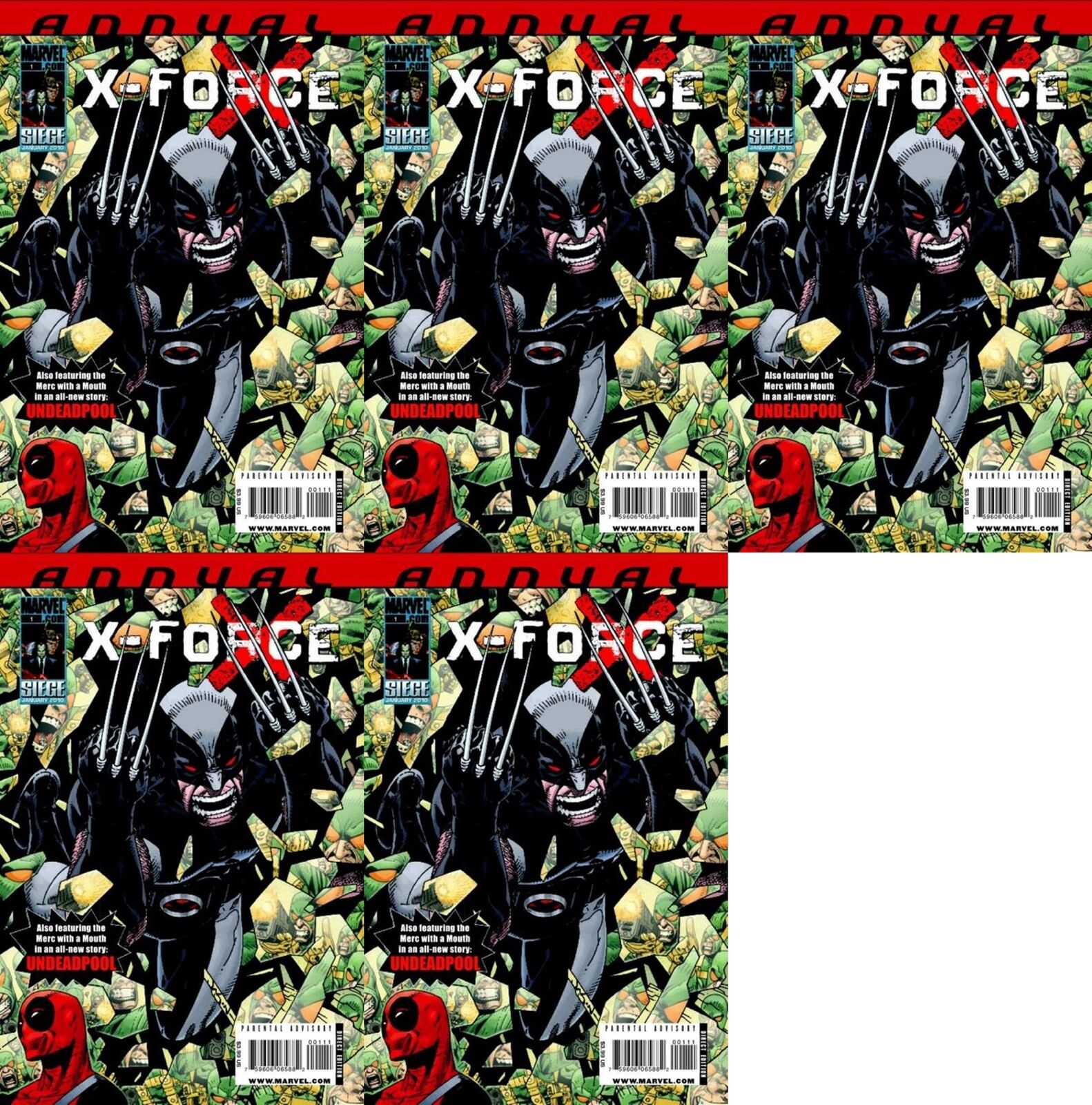 X-Force Annual #1 Volume 3 (2008-2010) Marvel Comics - 5 Comics