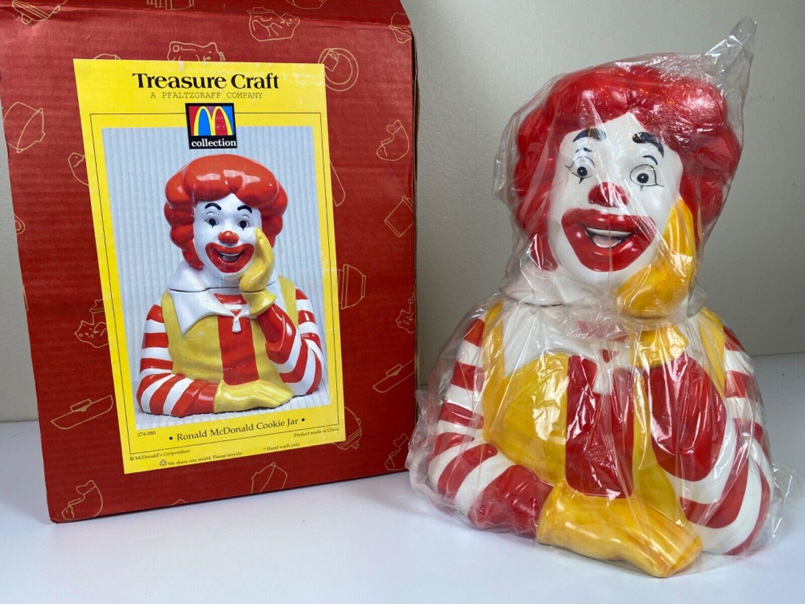 Ronald McDonald Cookie Jar Treasure Craft McDonalds NOS Vintage 1997 Pfaltzgraff