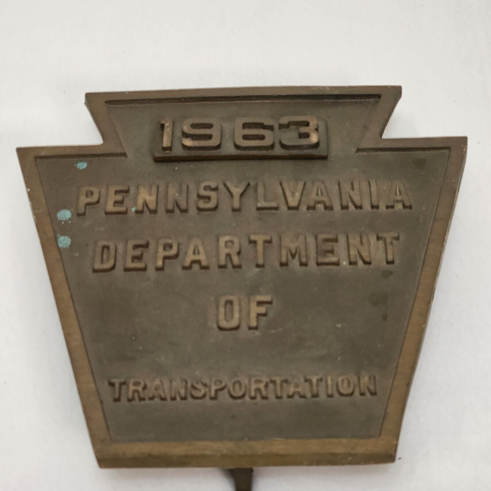 1963 Pennsylvania DOT Keystone Bridge Plaque Bronze Brass Sign UNUSED Central PA