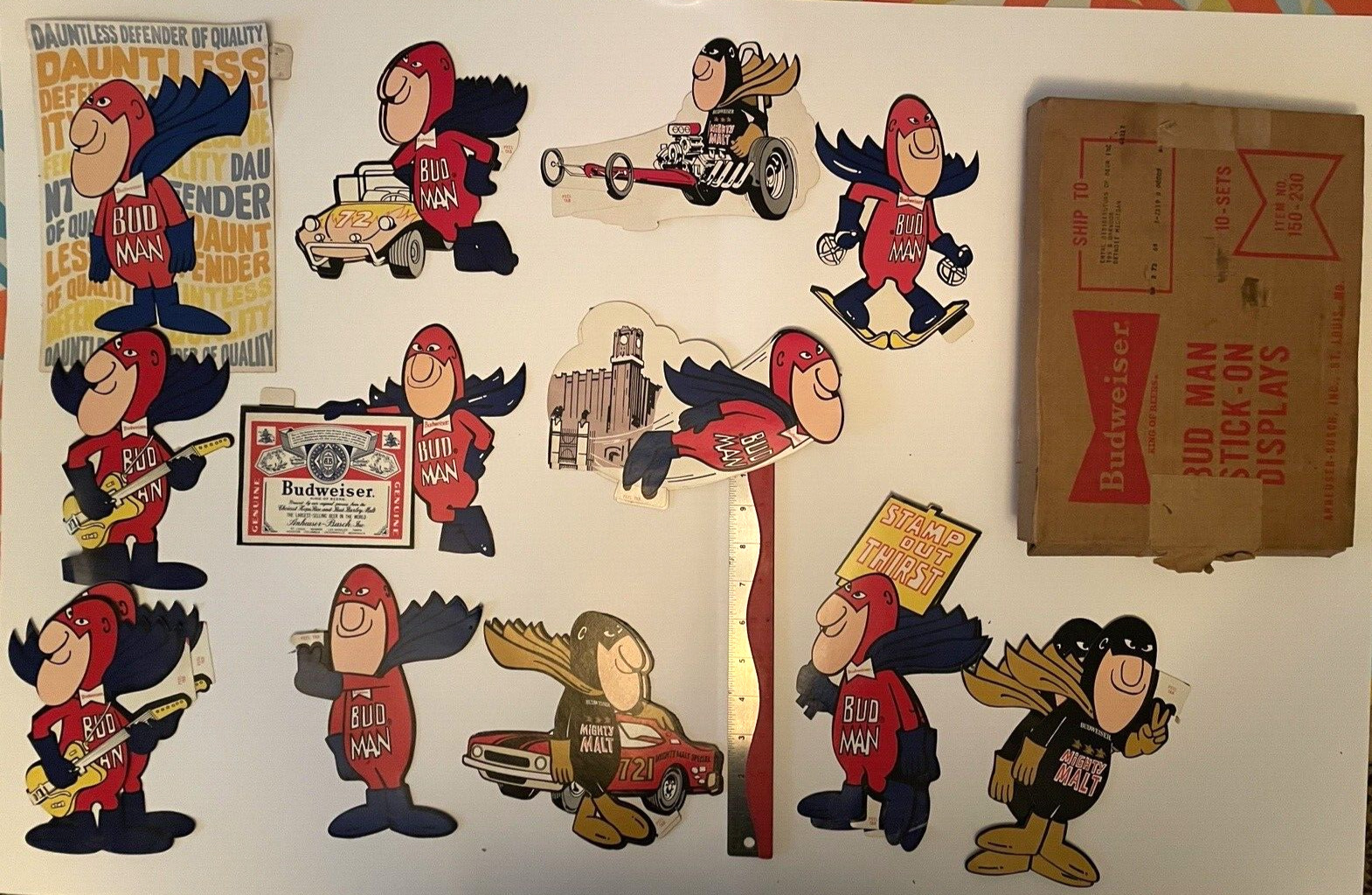 Anheuser Busch Budweiser Bud Man Large Stickers Decal Lot Of 24 Vintage Unused