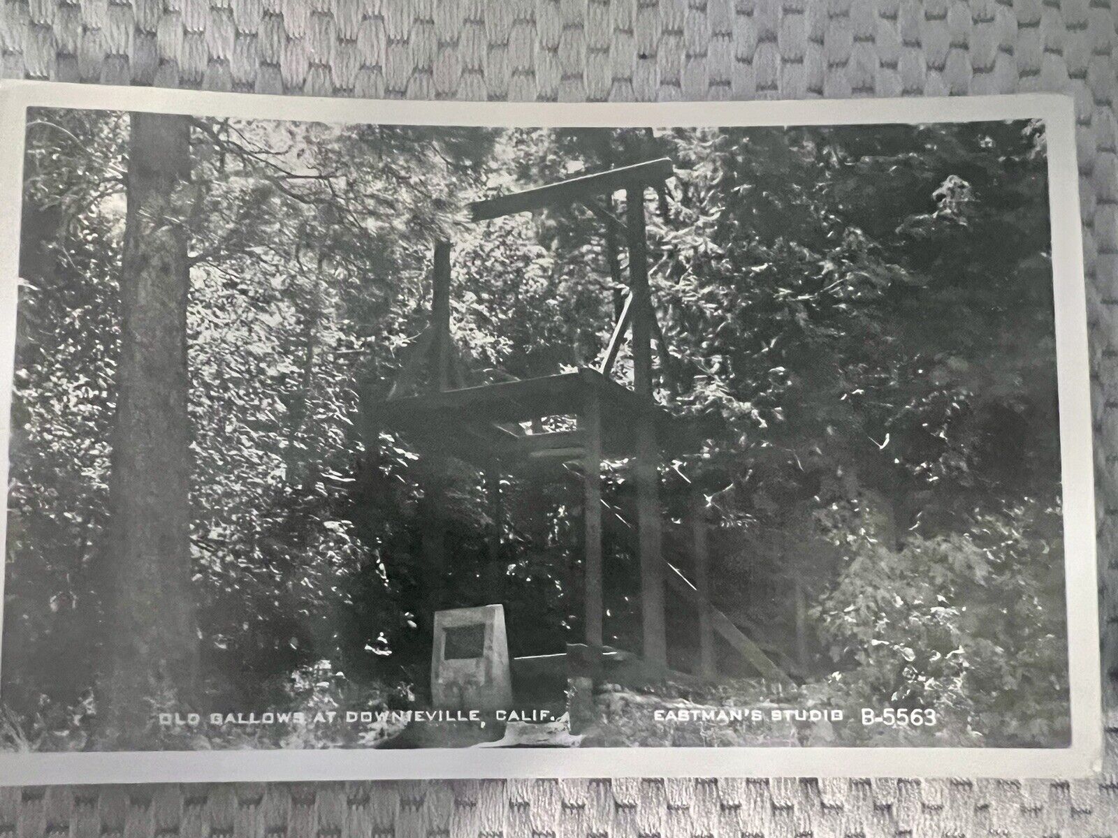 Old Gallows at Downieville, California Real Photo Postcard/RPPC