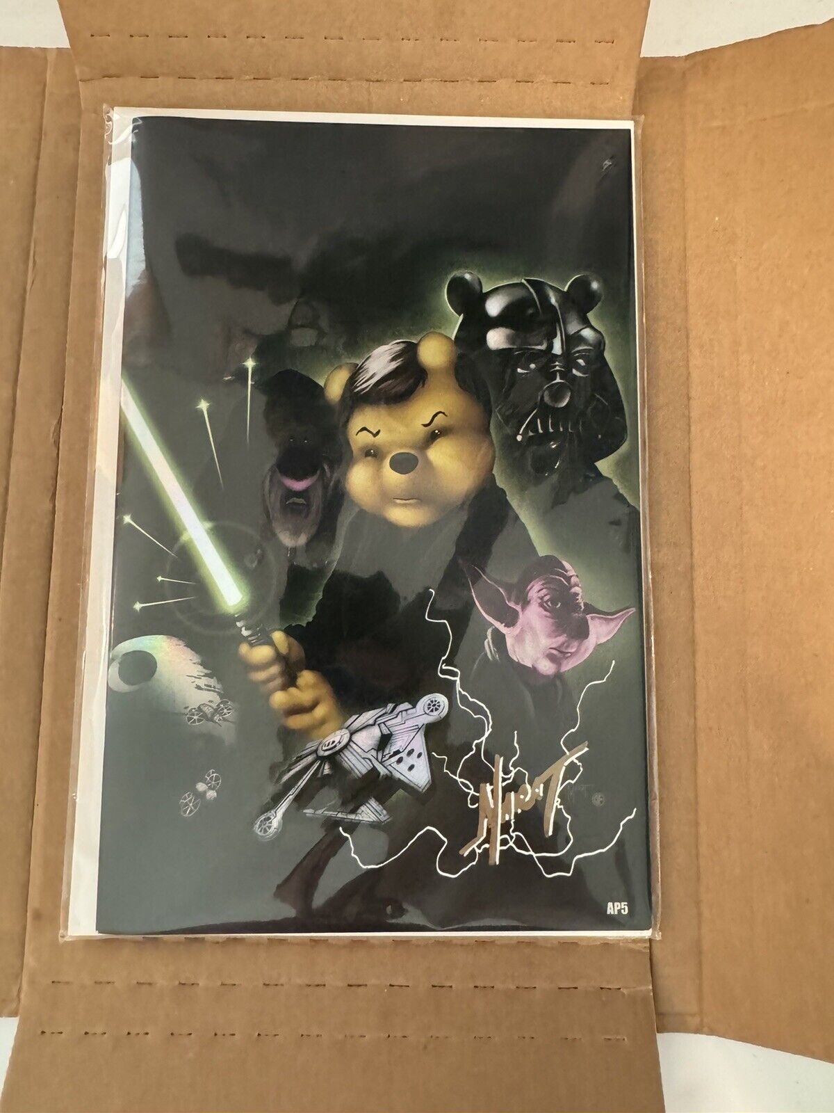DO YOU POOH RETURN OF THE JEDI HOMAGE Foil Variant Signed And Remarked. COA
