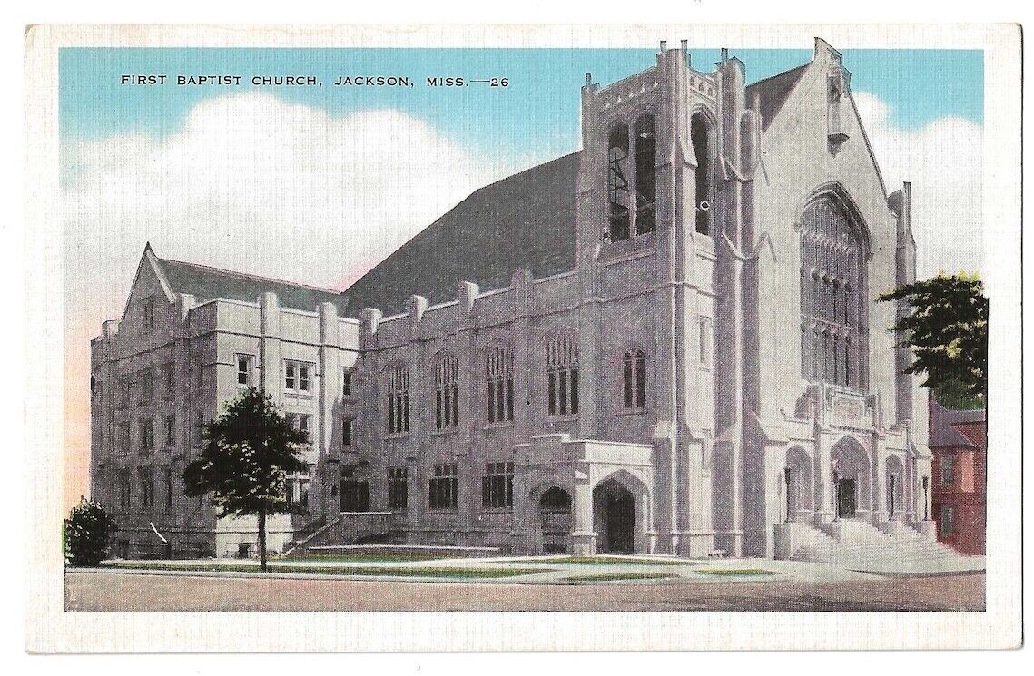 Jackson Mississippi c1940\'s First Baptist Church, religion