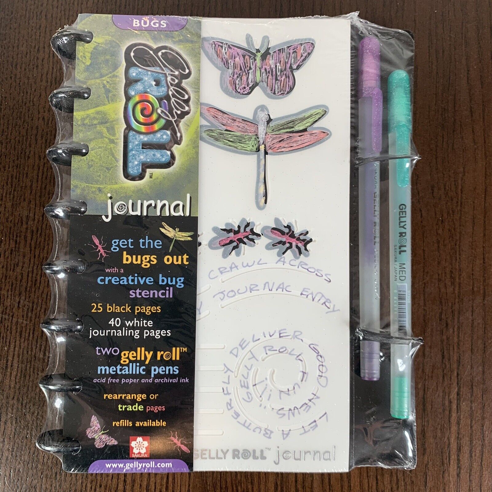 Vintage Sakura Gelly Roll Bugs Journal 2 Pens Creative Bug Stencil Rare New