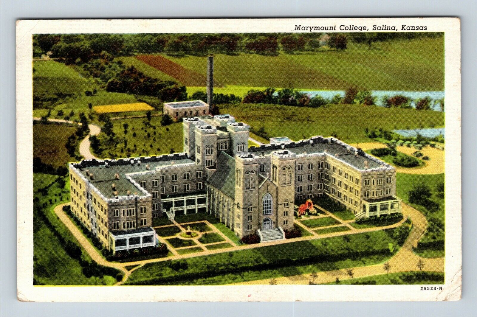 Marymount College, Salina KS WWII Kansas Vintage Postcard