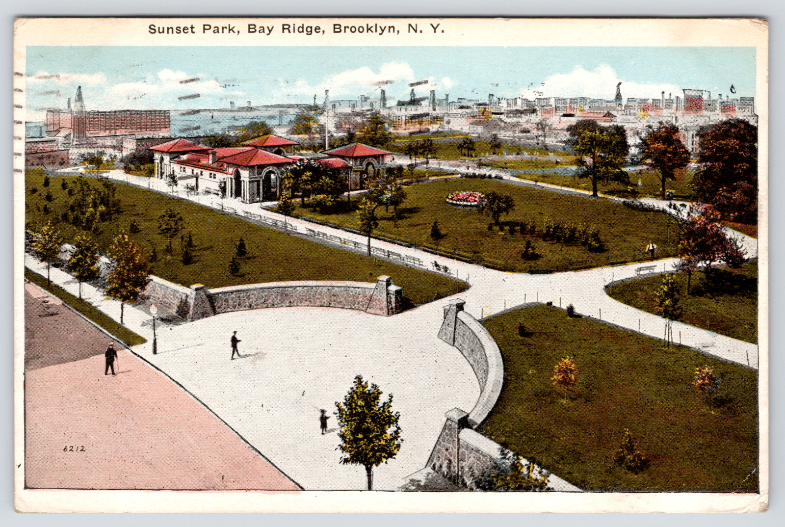 Postcard Sunset Park Bay Ridge Brooklyn New York Posted Feb 22 1922