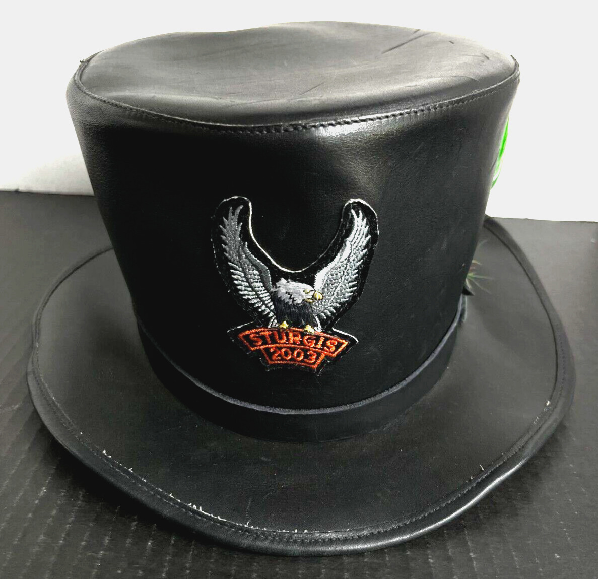 Vintage Sturgis 2003 XL Top Hat Mad Hatter Black Leather Winfield Cover Co. SF