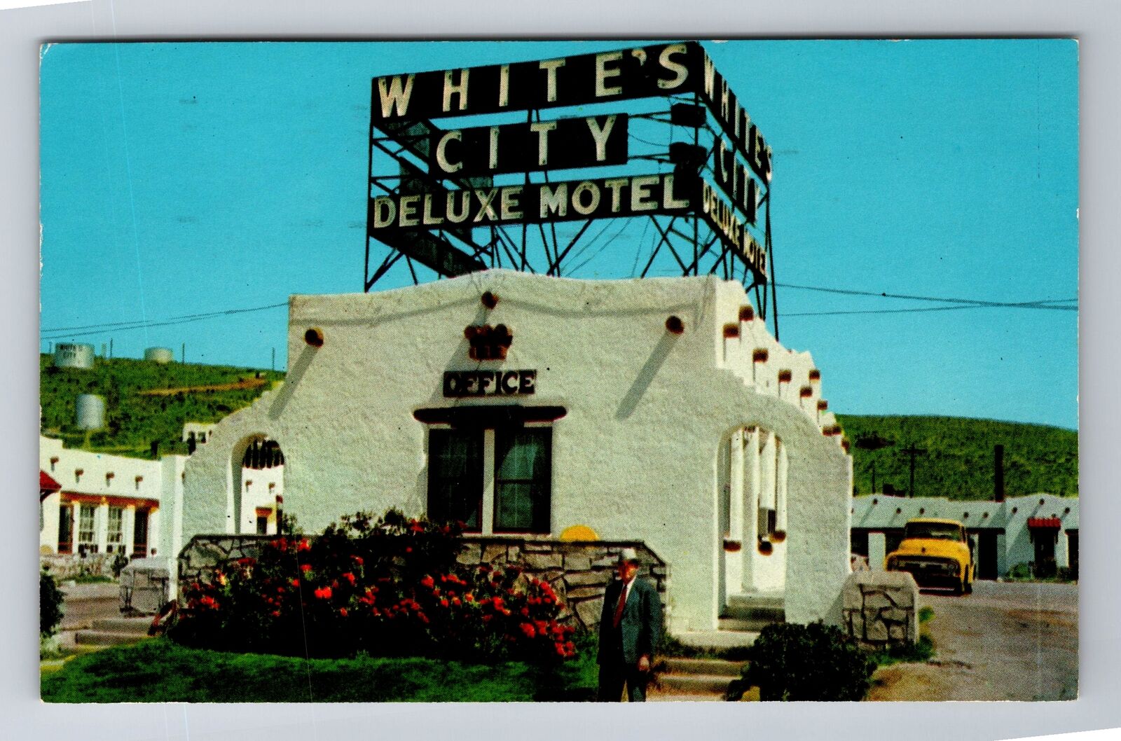 White City NM-New Mexico, White's City De Luxe Motel, Vintage c1963 Postcard
