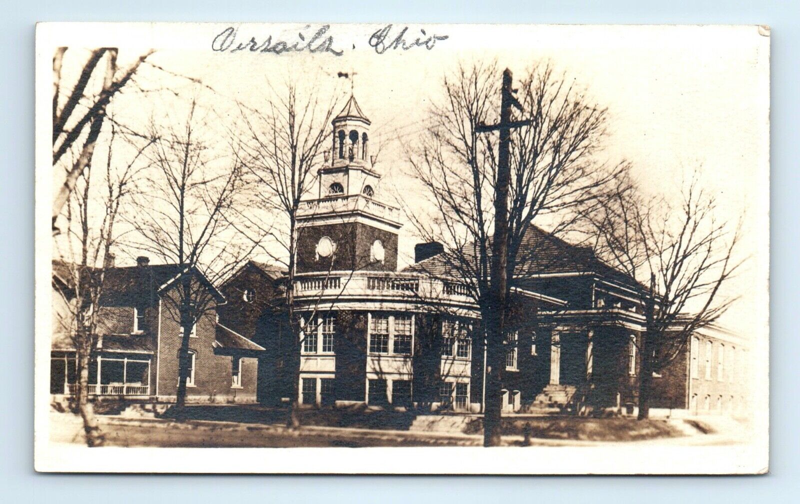 c1910-30 Versailles, OH RPPC Postcard-  UCC Church Building -  AZO
