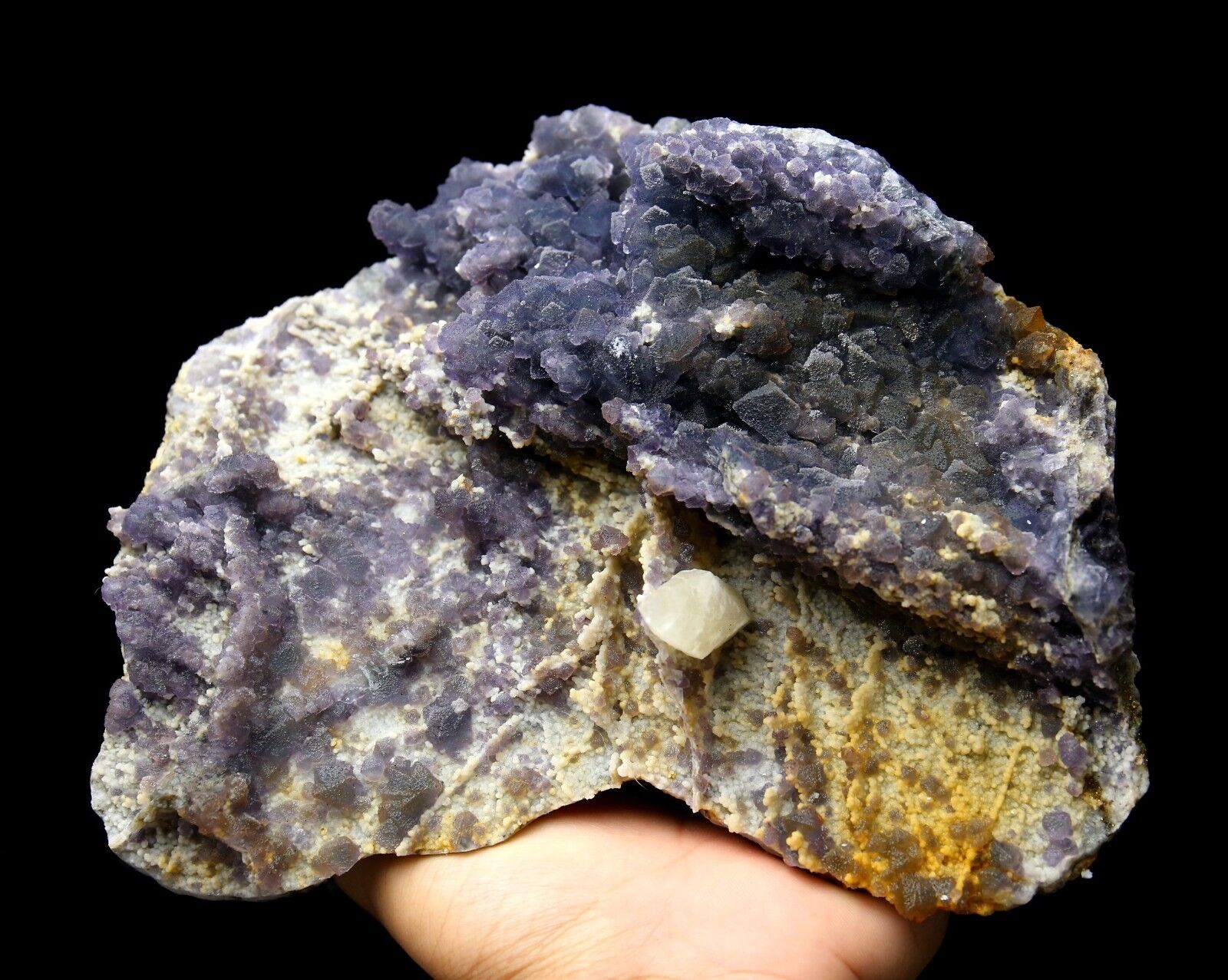 5.4LB Rare Beauty Violet Fluorite & Calcite Mineral Specimen/C​hina  Y01191