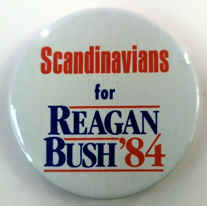 Rare Original SCANDANAVIANS for REAGAN BUSH 84 Vintage Political Pin back Button