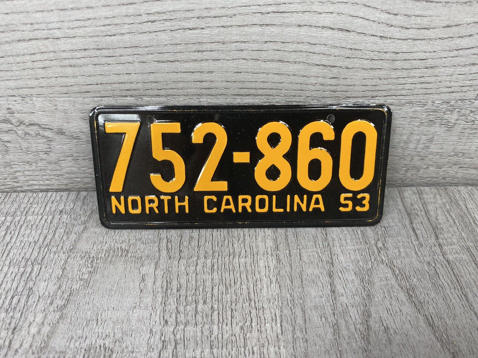 1953 North Carolina￼ ￼Wheaties metal bicycle license plate cereal premium