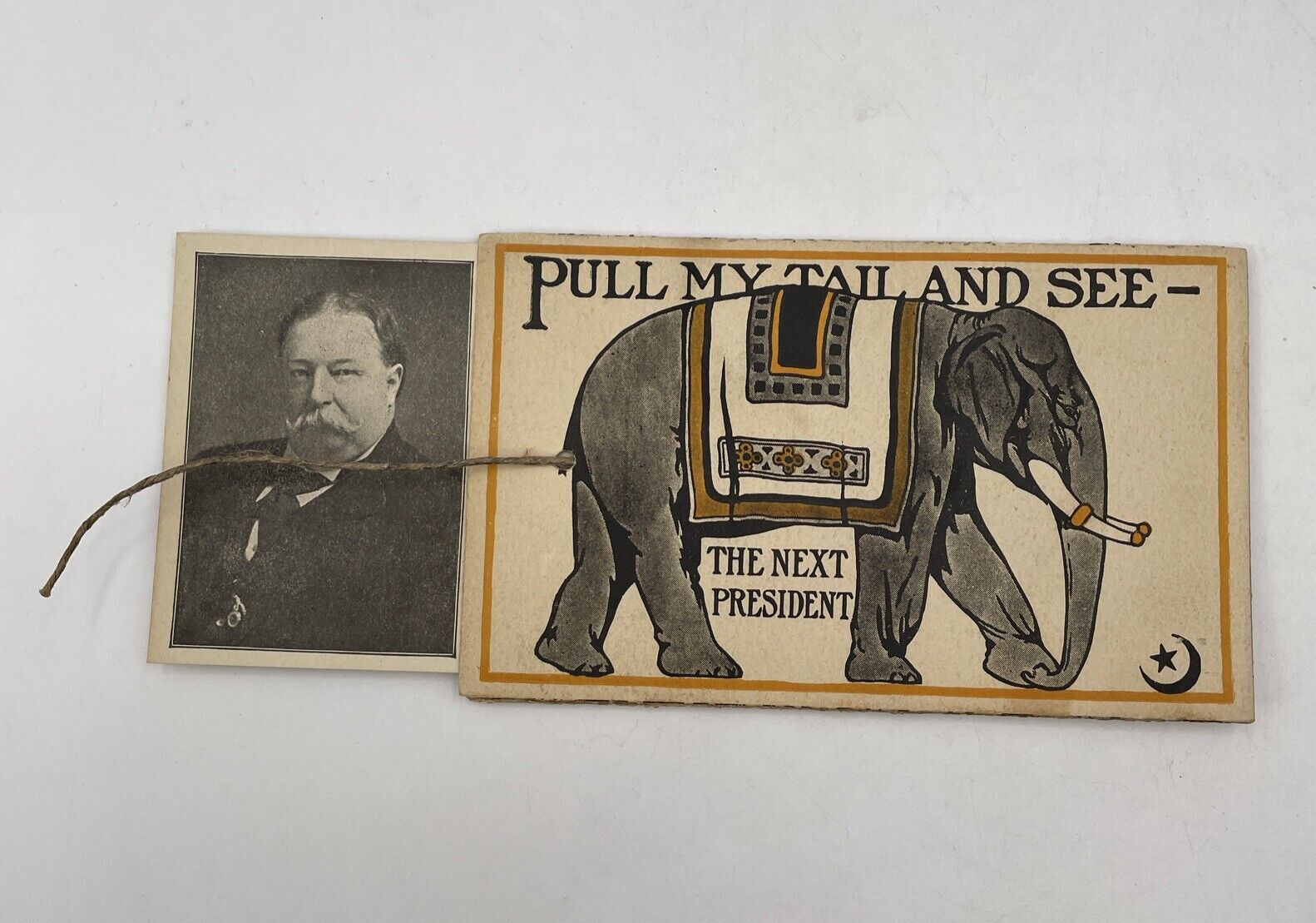 1908 William H. Taft Pull My Tail & See Elephant Presidential Campaign Postcard