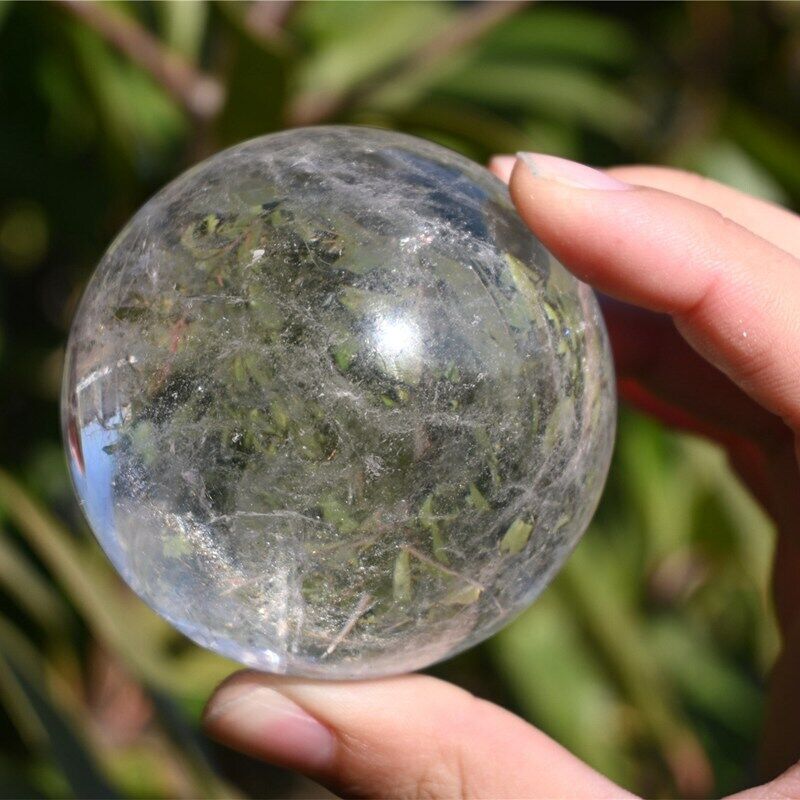 290g Natural White Clear Quartz Sphere Energy Crystal Ball Reiki Healing Decor 
