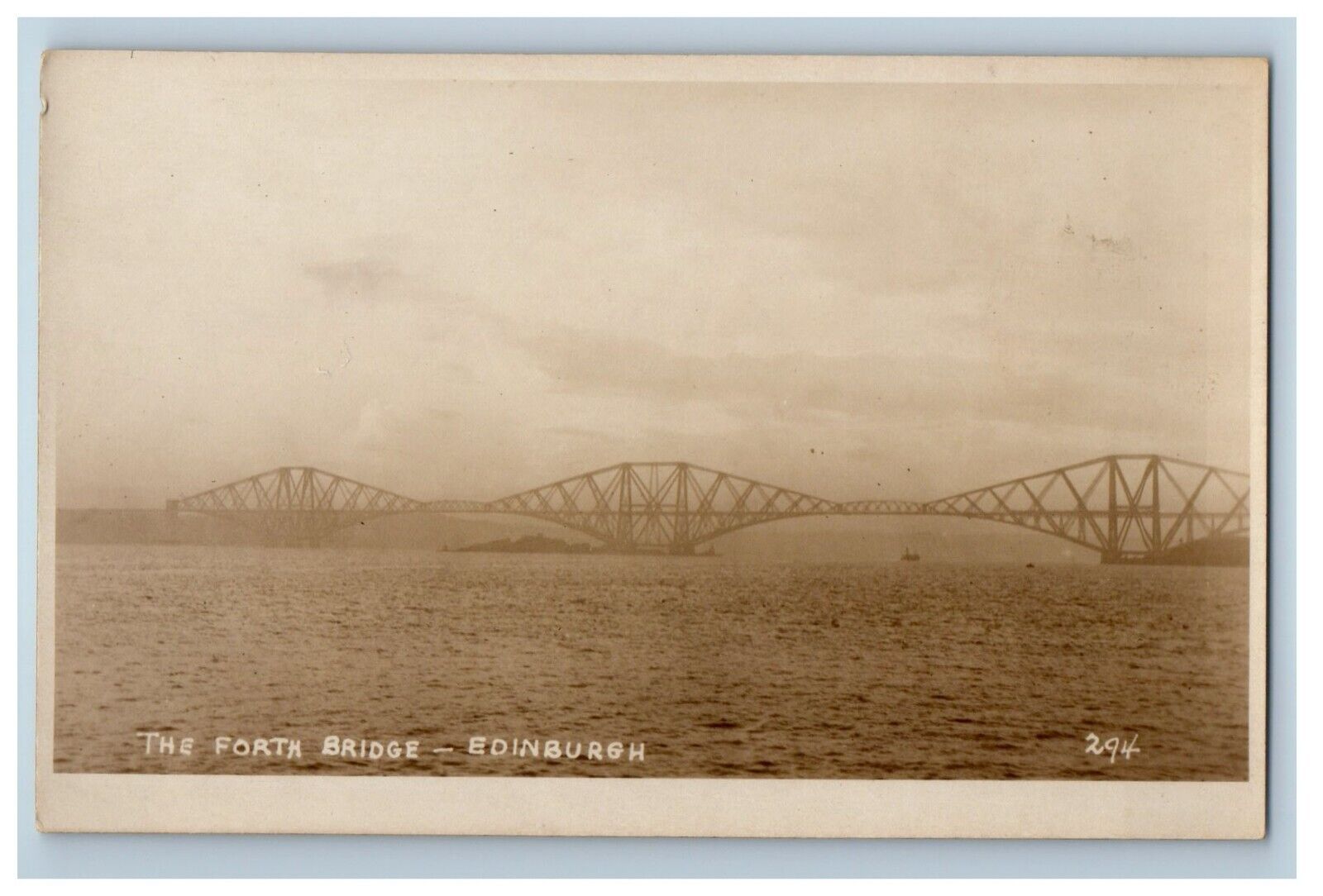 c1920's The Forth Bridge Edinburgh Scotland United Kingdom RPPC Photo Postcard
