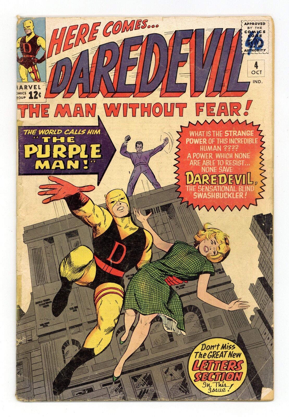Daredevil #4 GD 2.0 1964 1st app. Killgrave the Purple Man
