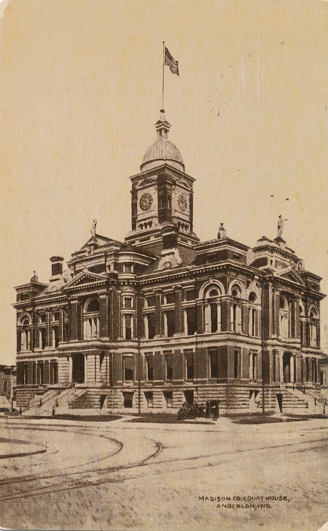 ANDERSON IN - Madison County Court House Postcard - 1909