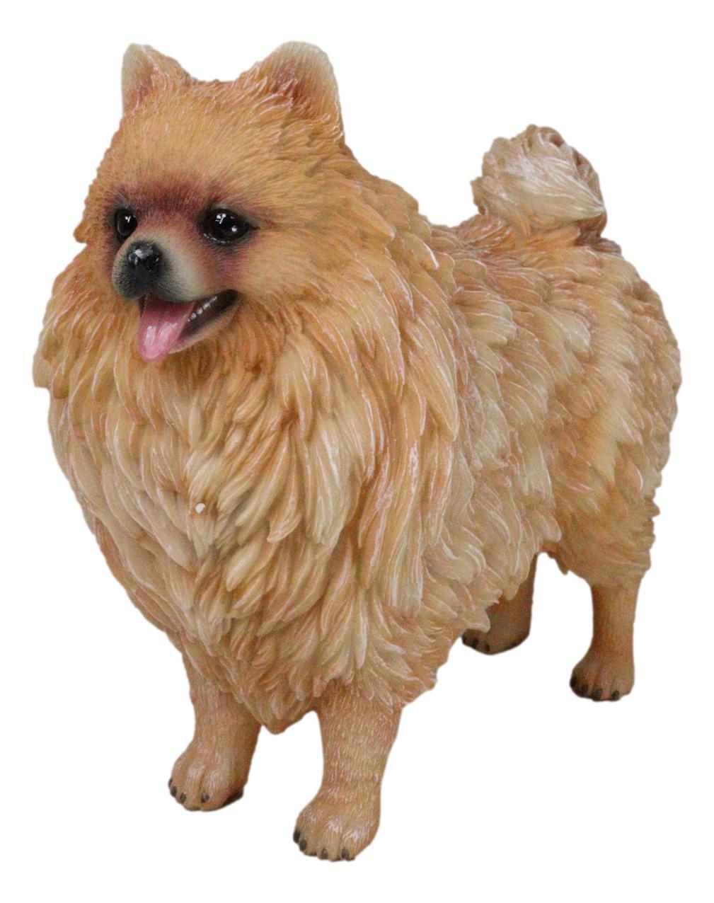 Lifelike Adorable Pet Pal Pomeranian Puppy Dog Standing Figurine