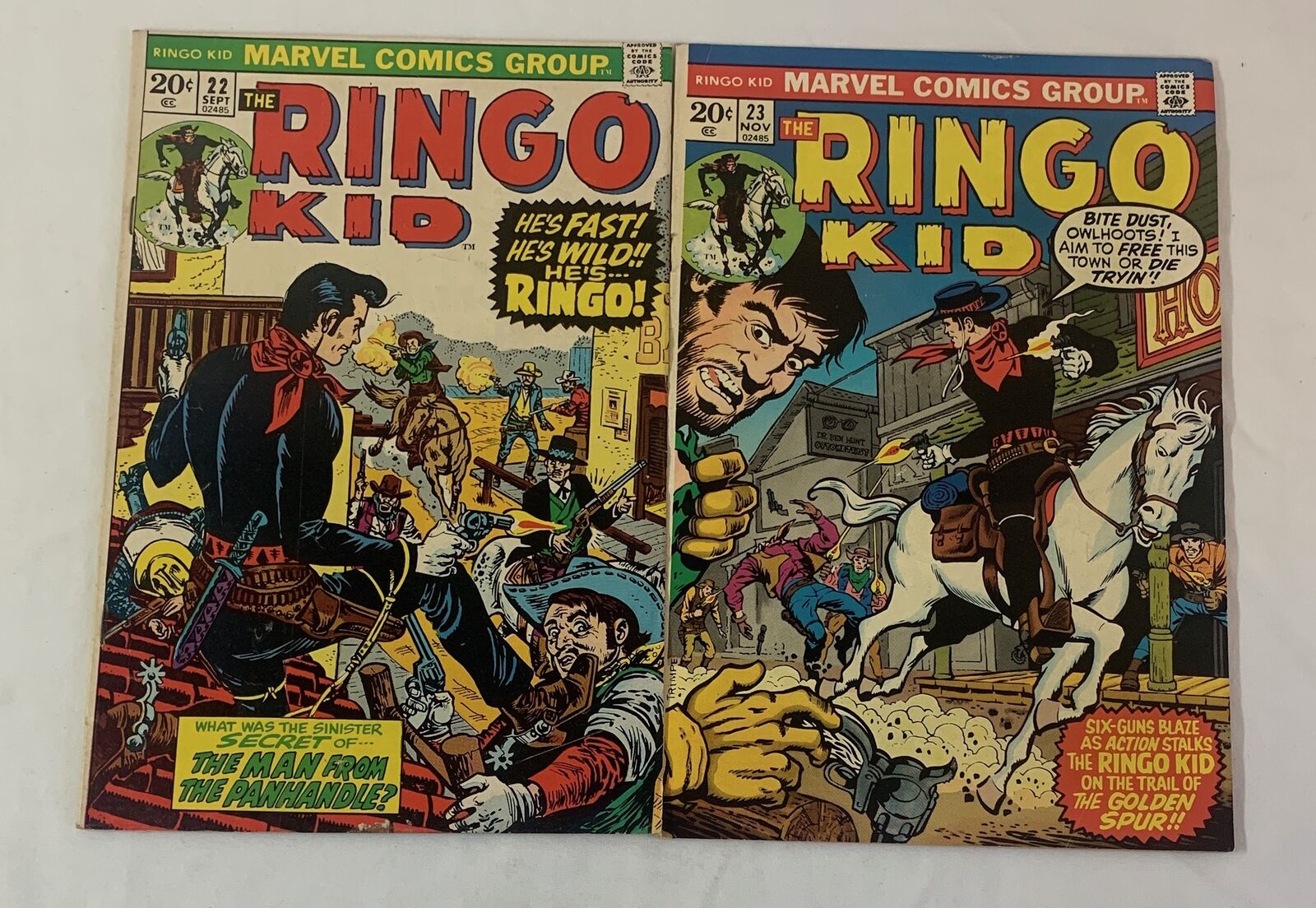 1970s Marvel RINGO KID #22 and 23 ~ mid-grade