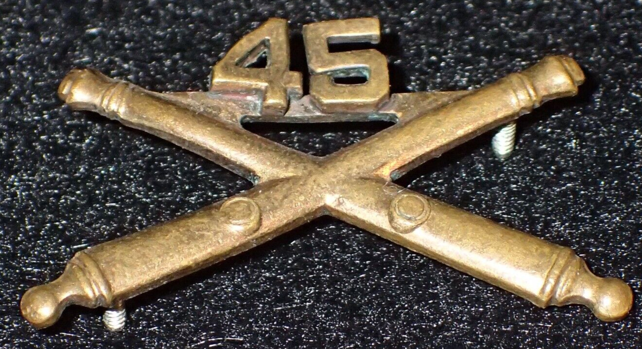 WWII U.S. Army 45th Field Artillery Regiment Officers Branch Lapel Insignia