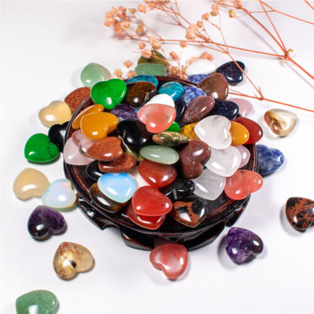Crystal Hearts Natural Quartz Healing Gem Mini Crystal Heart stones Wholesale