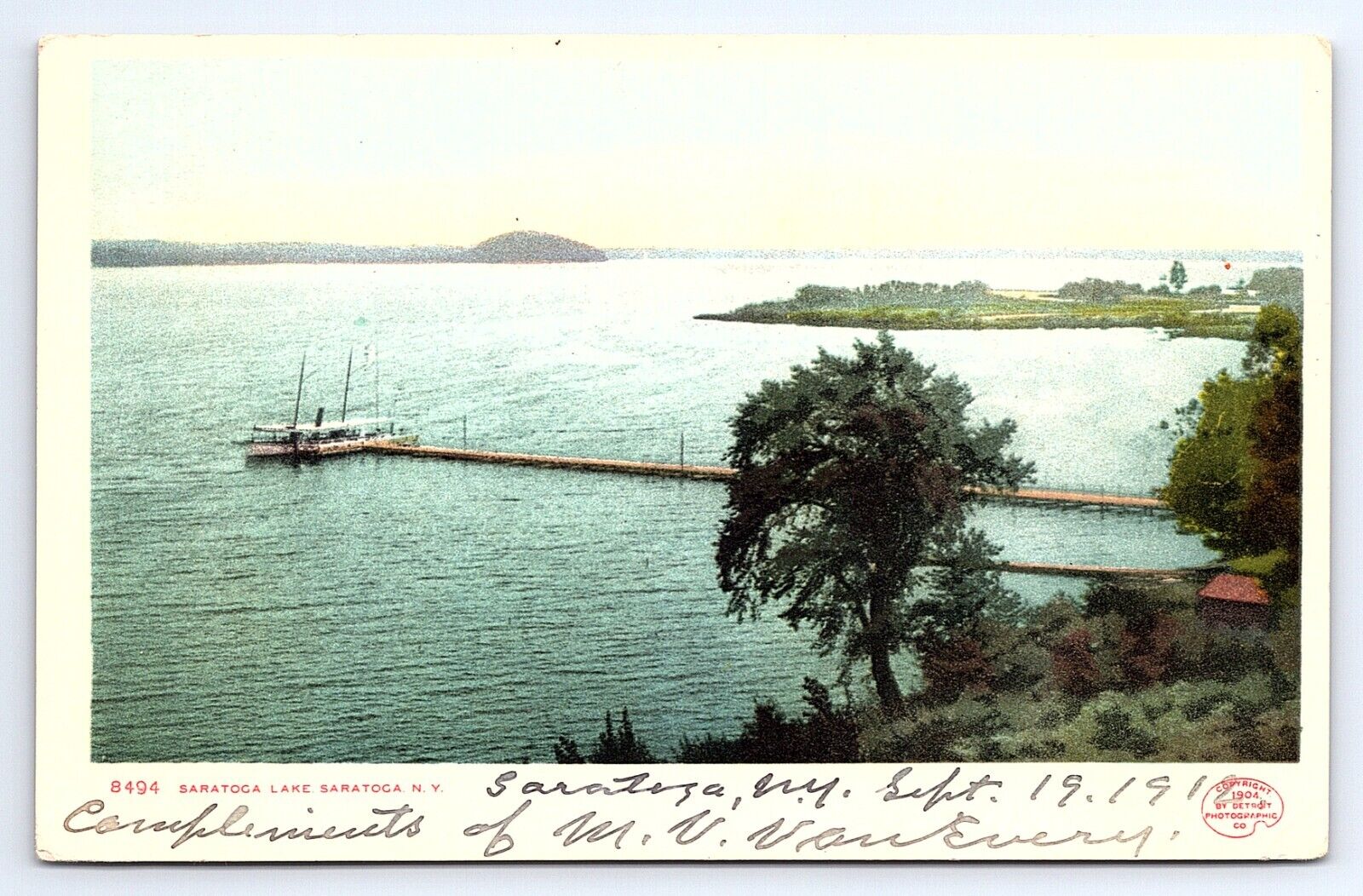 Postcard Saratoga Lake in Saratoga New York NY Detroit Photographic Co.