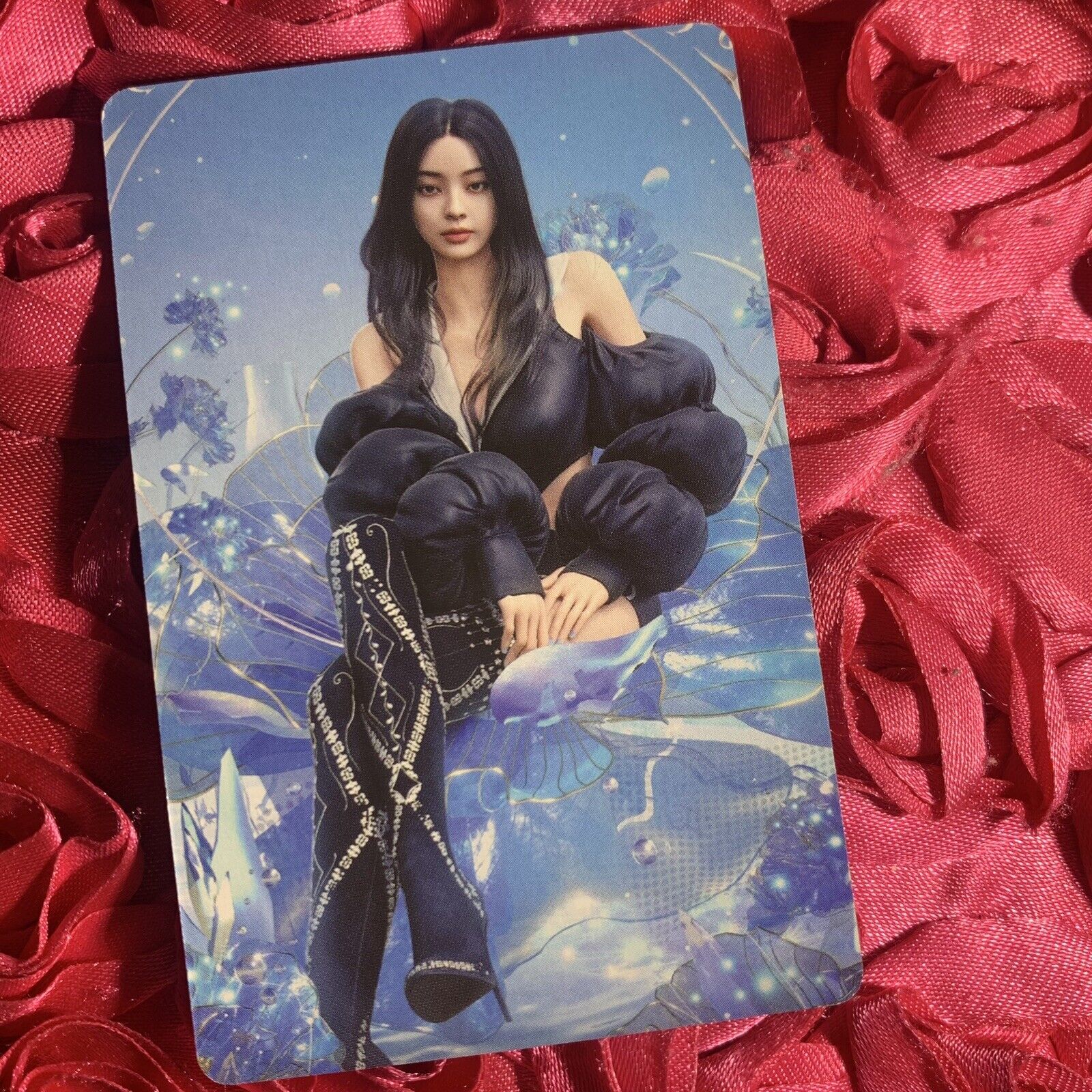 JENNIE BLACKPINK Crystal Flower Edition Kpop Girl Photo Card Glam Digital Babe