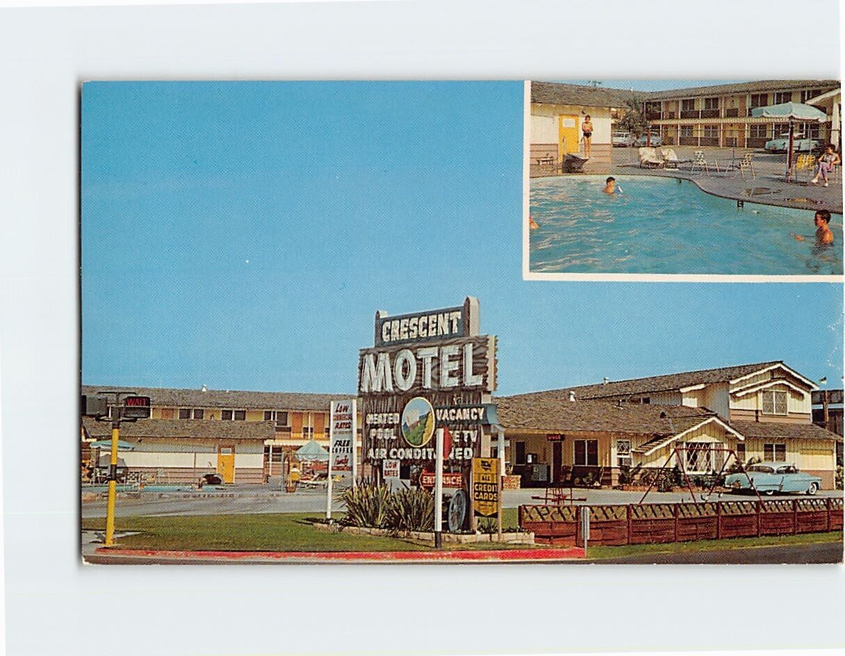 Postcard Crescent Motel Buena Park California USA